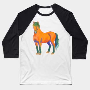 Icelandic Horse Colorful Baseball T-Shirt